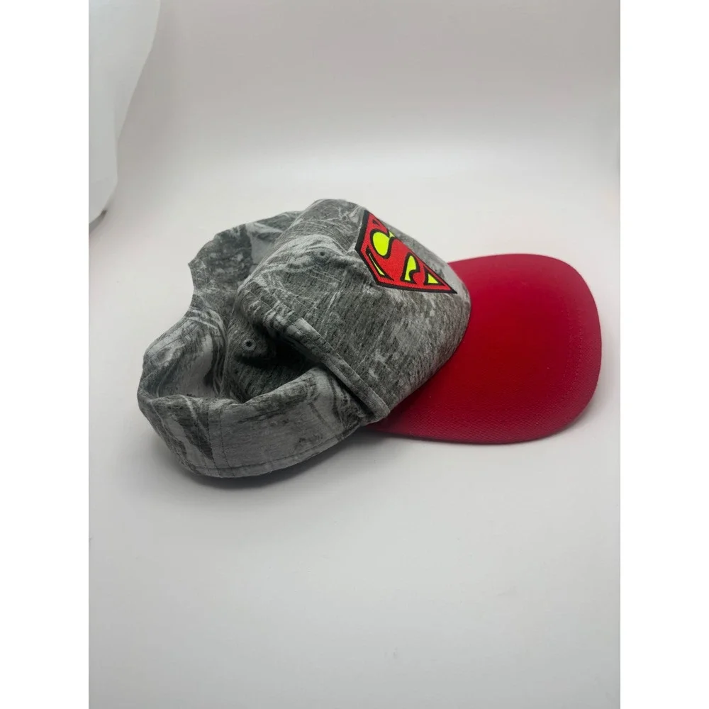 DC Comics Superman Youth Snapback Hat Grey Red Marble Shield Logo Cap 1527